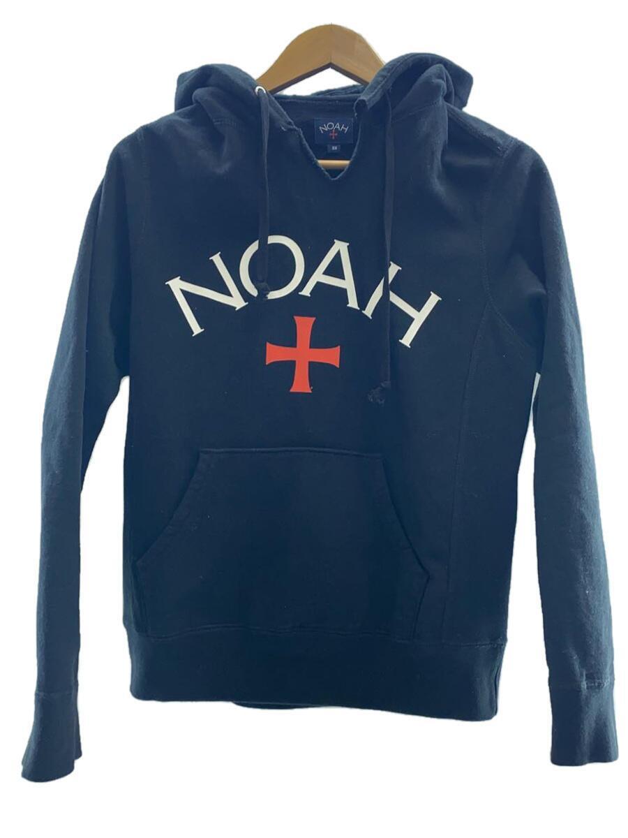 NOAH◆ロゴプリント/首元ダメージ/パーカー/XS/コットン/BLK/18-070-122-0026-3-0