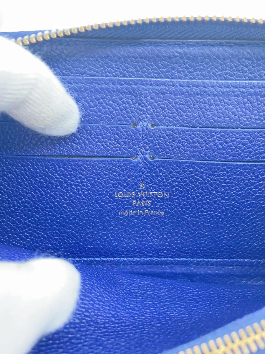 LOUIS VUITTON◆ジッピー・ウォレット_モノグラム・アンプラント_BLU/レザー/BLU/総柄/レディース_画像3