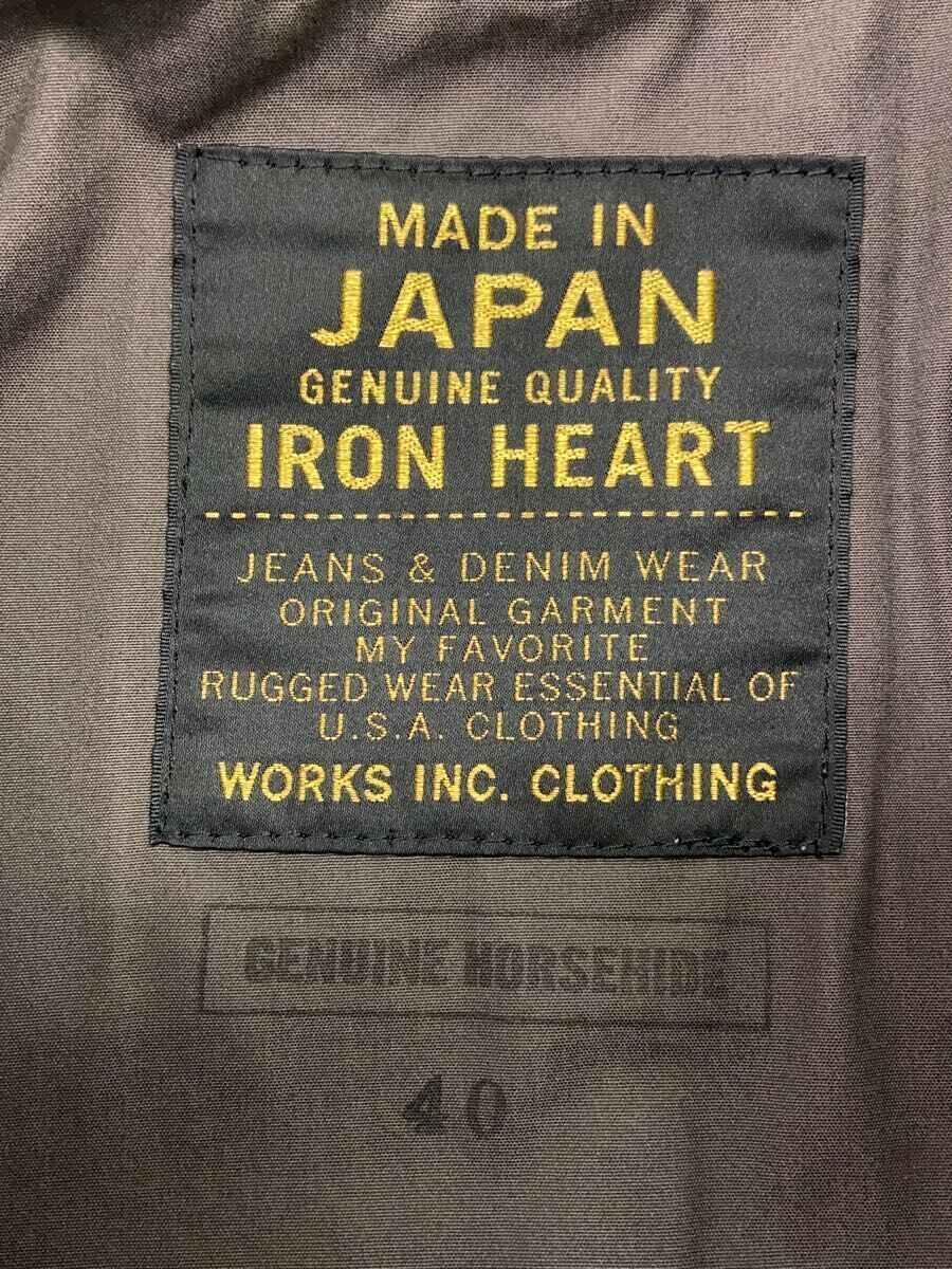 IRON HEART* Horse Hyde / single rider's jacket /40/ horse leather /BLK