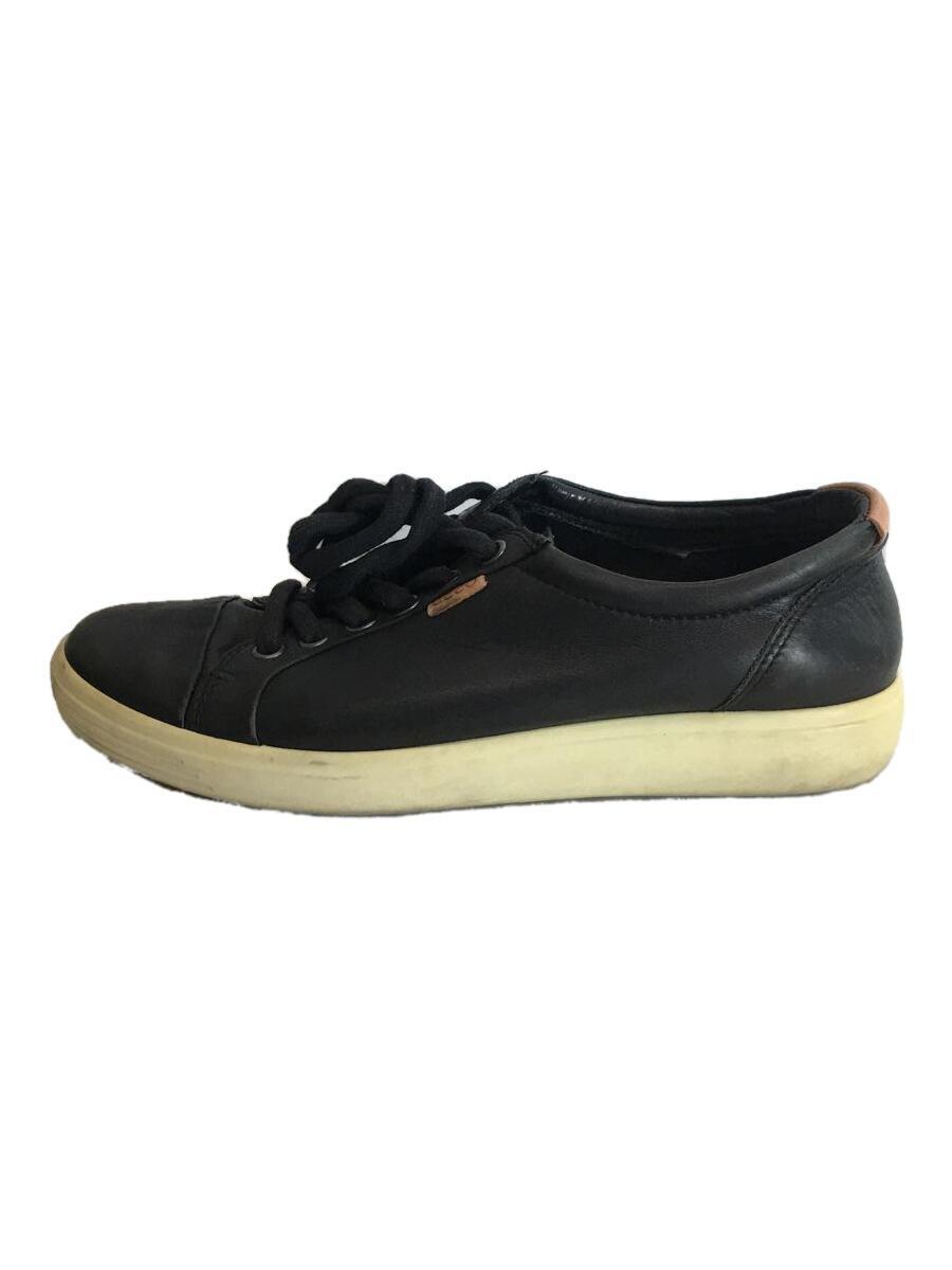 ECCO◆ローカットスニーカー/38/BLK/レザー_画像1