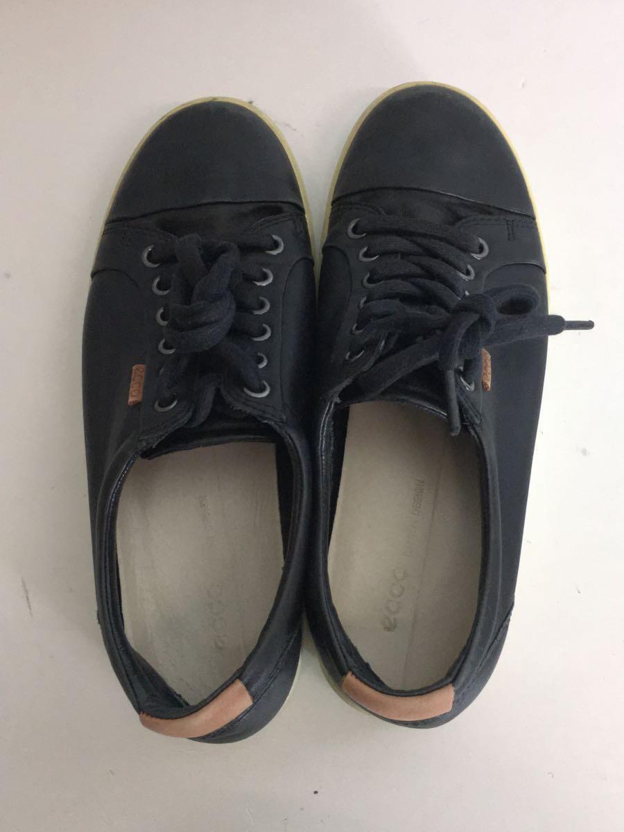 ECCO◆ローカットスニーカー/38/BLK/レザー_画像3