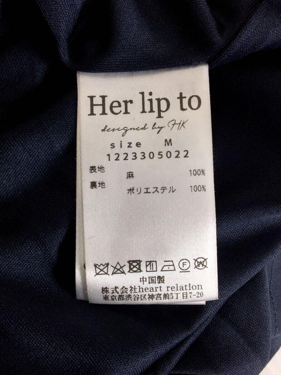 Her lip to◆半袖ワンピース/M/リネン/BRW/チェック/1223305022_画像4