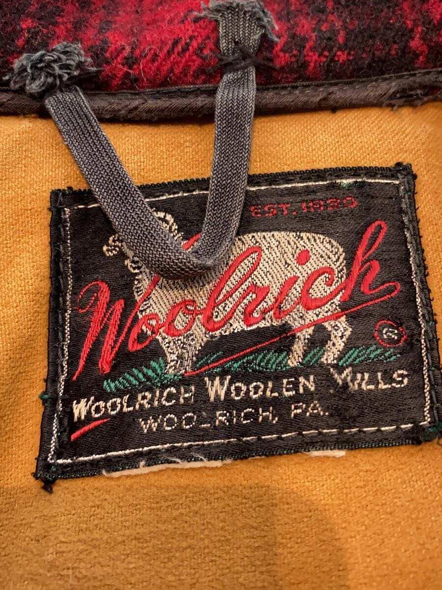 WOOLRICH WOOLEN MILLS◆ジャケット/-/ウール/RED/グレンCK_画像3