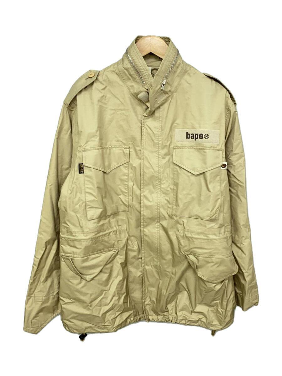 A BATHING APE◆M65/M-65/フィールドジャケット/GORE-TEX/ゴアテックス/L/ナイロン/BEG