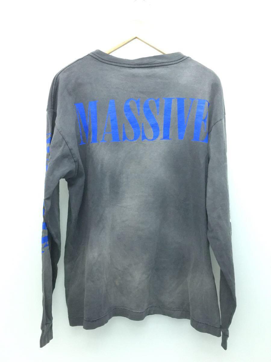 SAINT MICHAEL◆LS TEE/MASSIVE/BLACK/穴・スレ・色落/L/コットン/GRY/SM-A23-0000-011_画像2