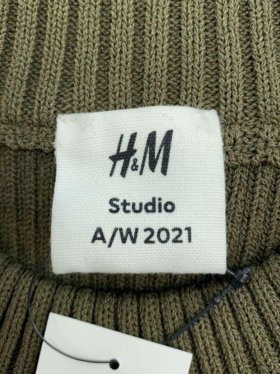 H&M STUDIO◆クロップドセーター/セーター(厚手)/L/ポリエステル/KHK/無地_画像3