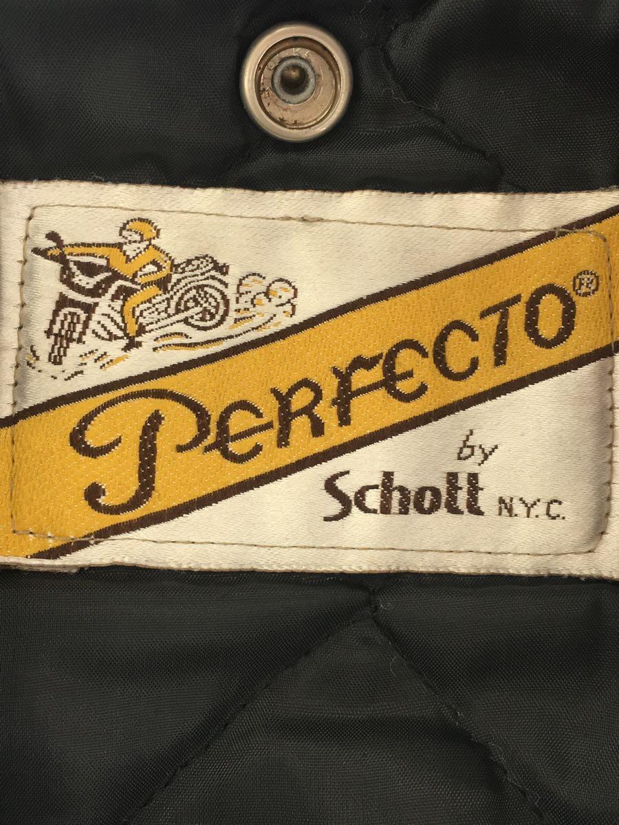 Schott◆80-90s/バイカータグ後期/PERFECTO/ダブルライダースジャケット/40/牛革/BLK_画像3