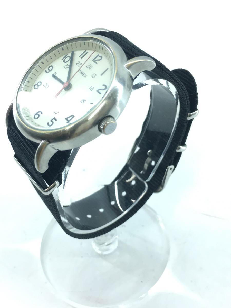 TIMEX◆クォーツ腕時計/アナログ/WHT/BLK/CR2016CELL_画像2