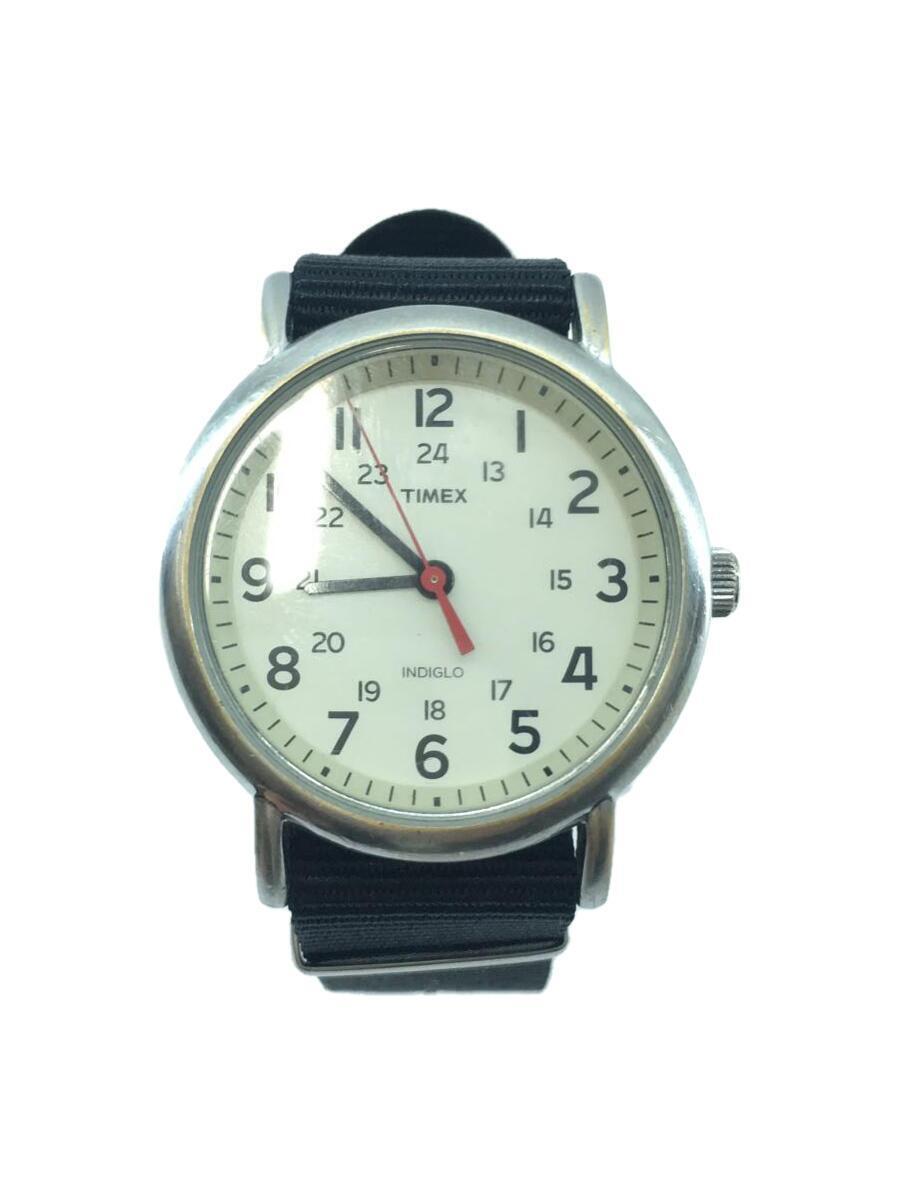 TIMEX◆クォーツ腕時計/アナログ/WHT/BLK/CR2016CELL_画像1
