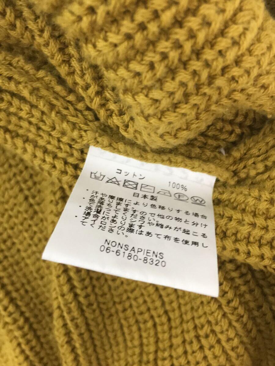 O project◆KNITTED CREWNECK/yellow gold/セーター(厚手)/M/コットン/YLW/無地_画像4