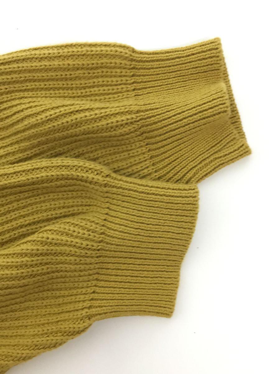 O project◆KNITTED CREWNECK/yellow gold/セーター(厚手)/M/コットン/YLW/無地_画像5