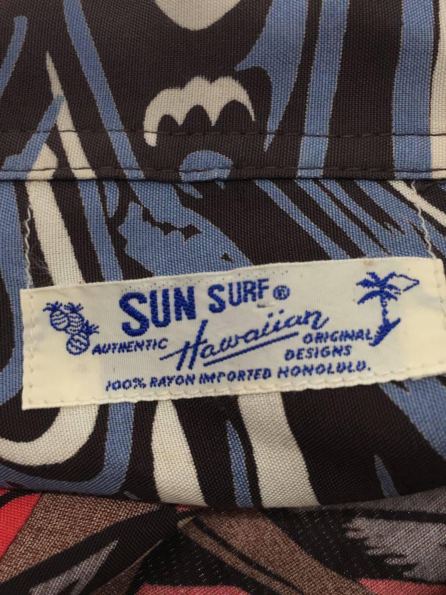 SUN SURF◆アロハシャツ/-/-/NVY/総柄_画像3