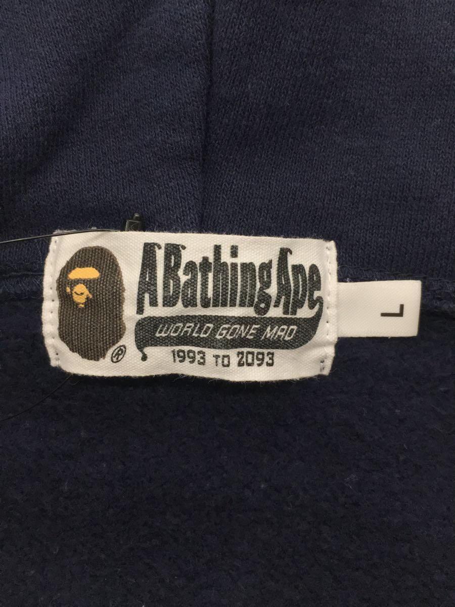 A BATHING APE◆ジップパーカー/L/コットン/NVY/001ZPH201010X/着用感有_画像3