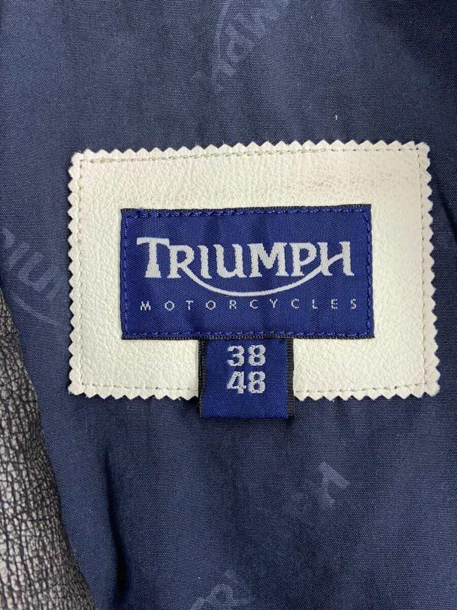 Triumph◆シングルライダースジャケット/-/レザー_画像3