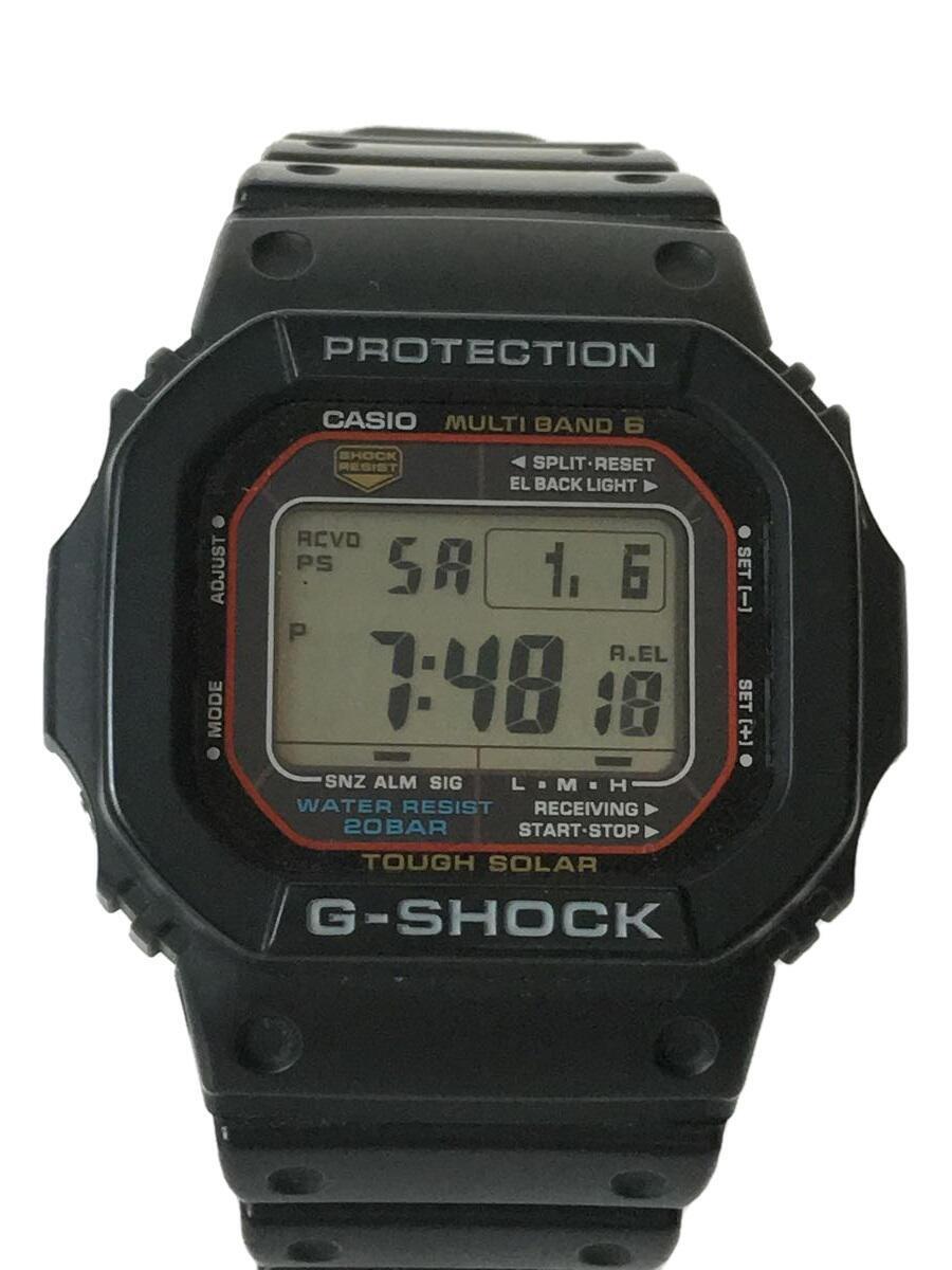 CASIO◆ソーラー腕時計_G-SHOCK/アナログ/ラバー/BLK_画像1