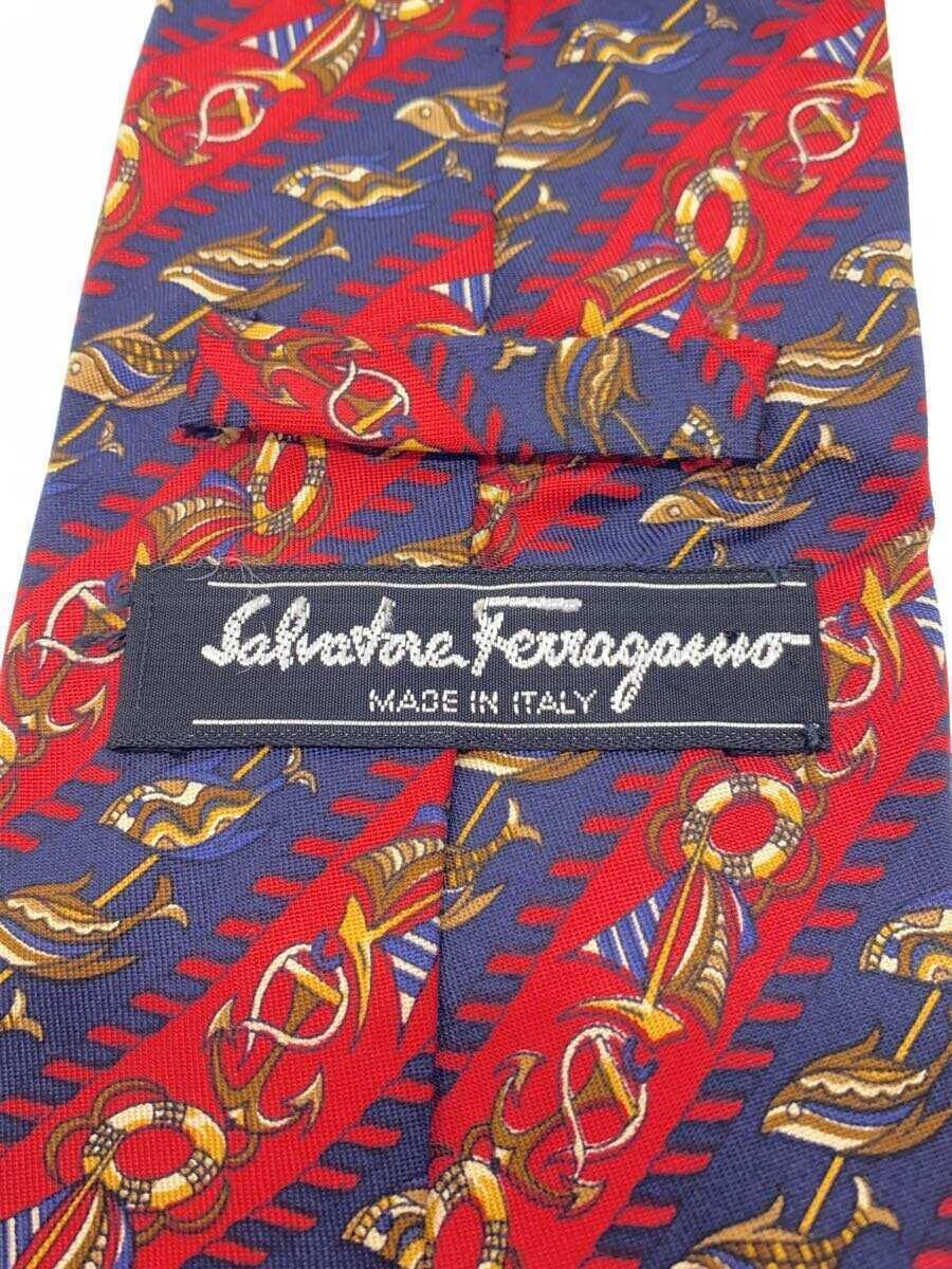 Salvatore Ferragamo◆ネクタイ/シルク/マルチカラー/総柄/メンズ_画像3