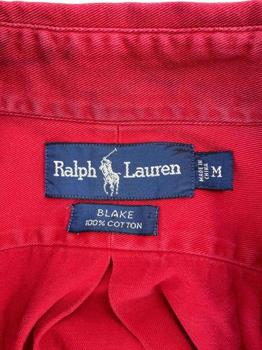 RALPH LAUREN◆ネルシャツ/M/コットン/RED_画像3
