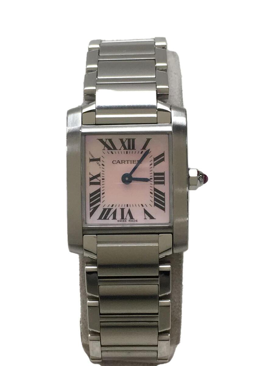 Cartier◆クォーツ腕時計/タンクフランセーズ/ステンレス/PNK/SLV/SS/W51028Q3/2384 595039