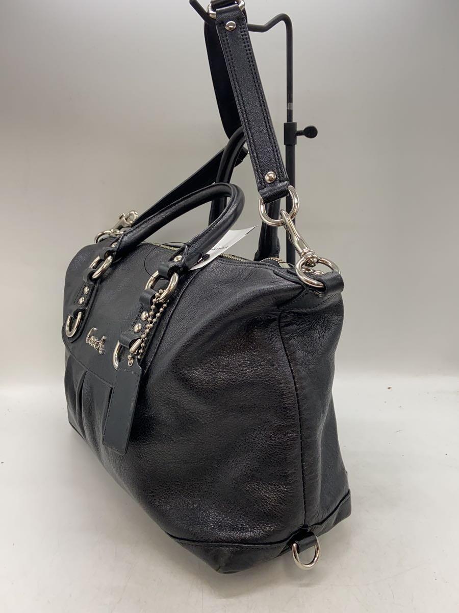 COACH◆トートバッグ/レザー/BLK/F15445_画像2