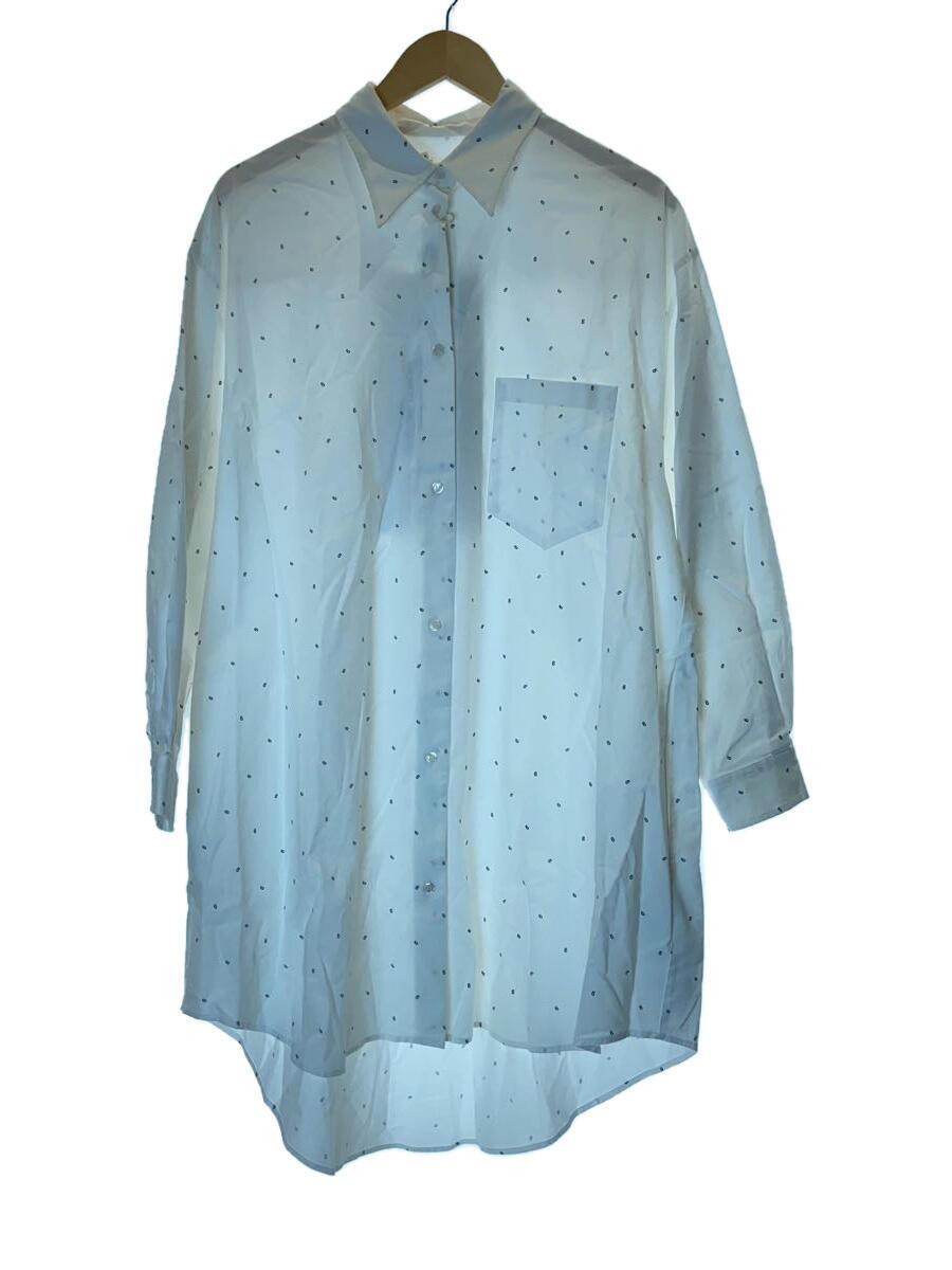 MM6◆22SS 6 print shirt dress/S/コットン/WHT/総柄/S62CT0198/