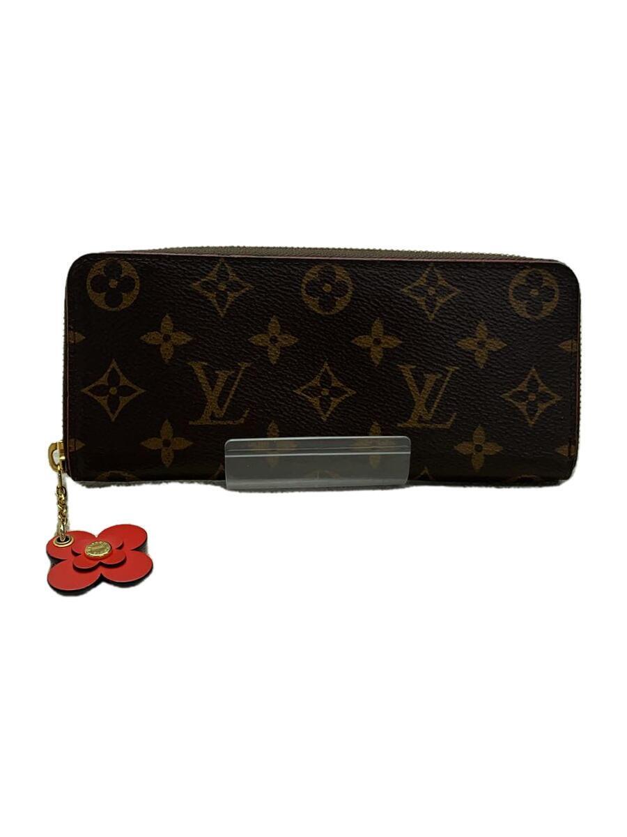 LOUIS VUITTON◆ポルト・フォイユ・クレマンス_モノグラム・キャンバス_フラワーチャーム_BRW_コクリコ/PVC/BRW/レディ_画像1