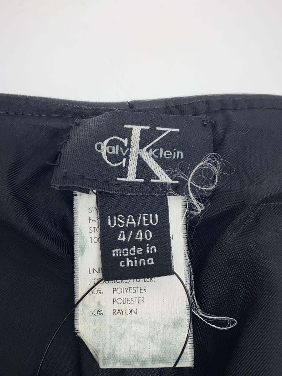 Calvin Klein◆ボトム/40/レザー/BLK_画像4