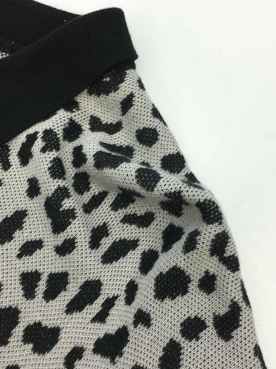 WACKO MARIA◆LEOPARD KNIT JACQUARD POLO SHIR/ポロシャツ/L/GRY/レオパード_画像6