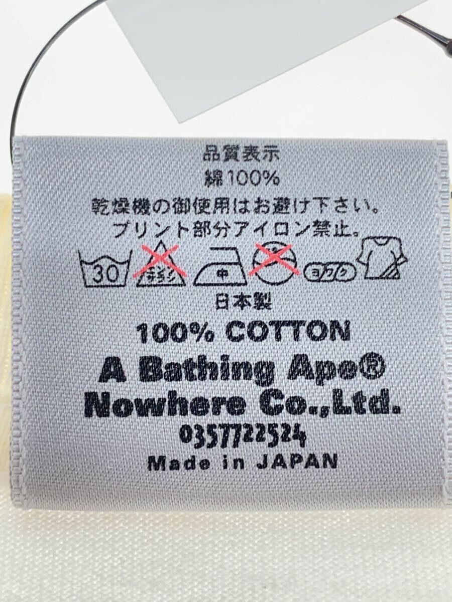 A BATHING APE◆Tシャツ/ロゴ/プリント/L/コットン/ホワイト/無地_画像4
