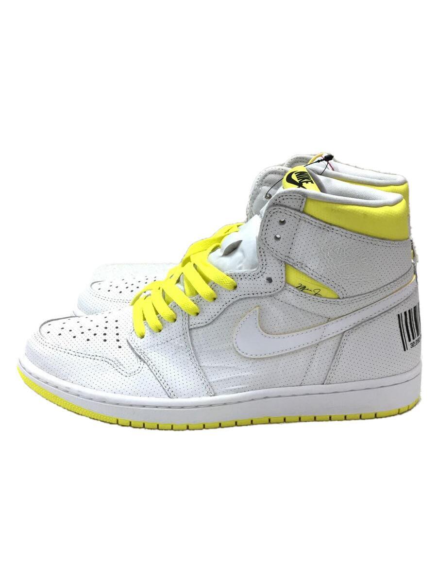 NIKE◆AIR JORDAN 1 RETRO HIGH OG/エアジョーダン1レトロハイ/ホワイト/28cm/WHT/レザ