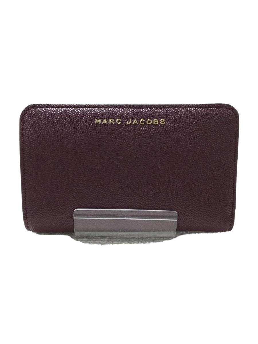 MARC JACOBS◆2つ折り財布/レザー/BRD/無地/レディース/m0016990_画像1