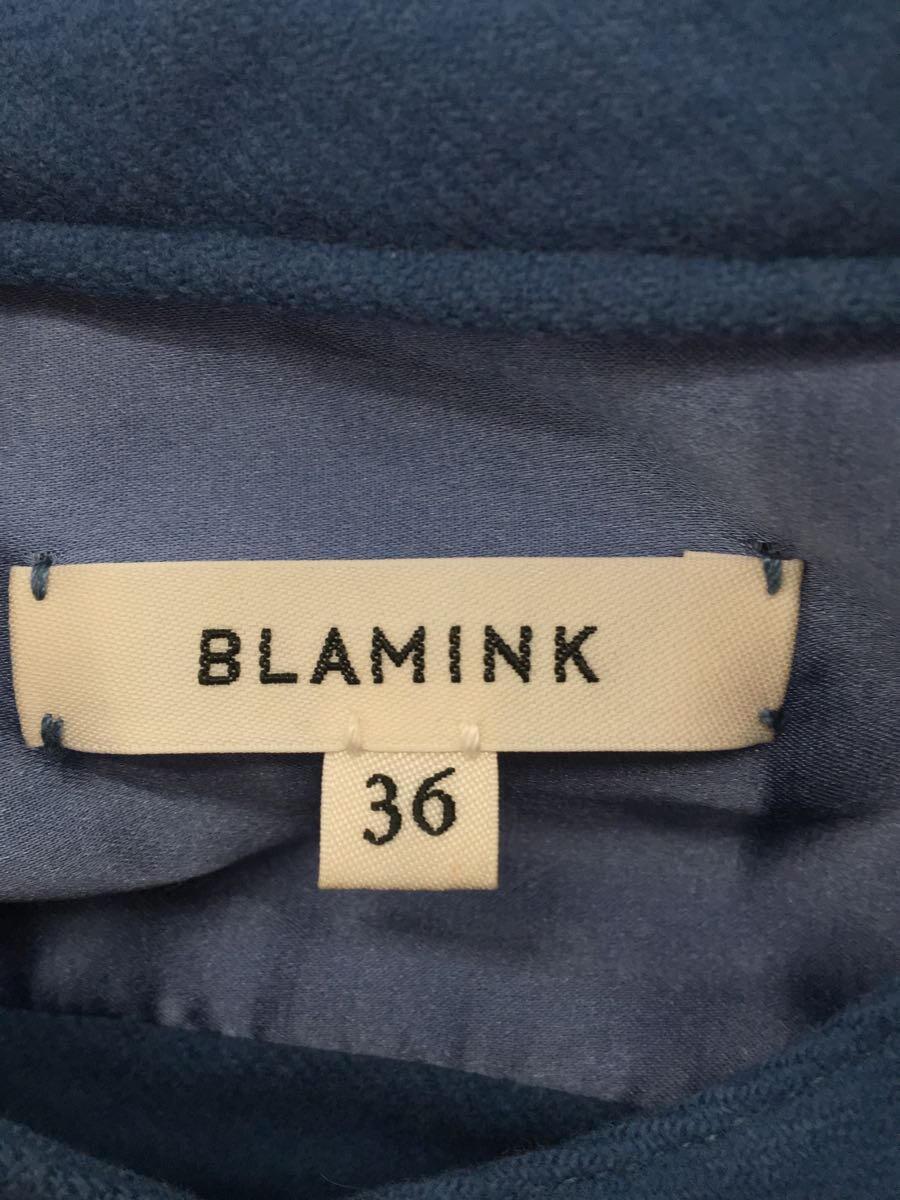 BLAMINK◆シャツワンピース/36/ウール/BLU/7926-230-0128_画像3