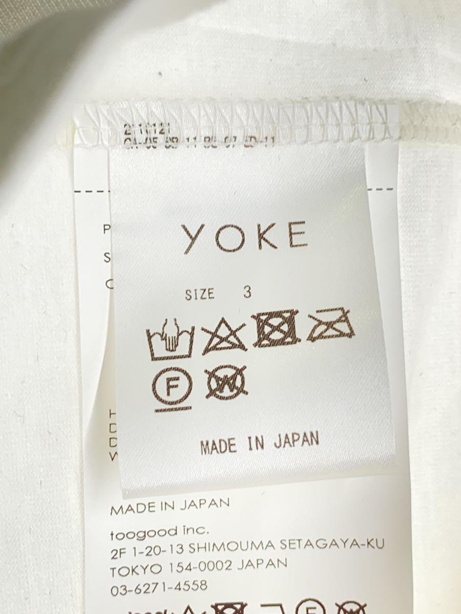 YOKE◆Tシャツ/3/コットン/WHT/YK23SS0486CS