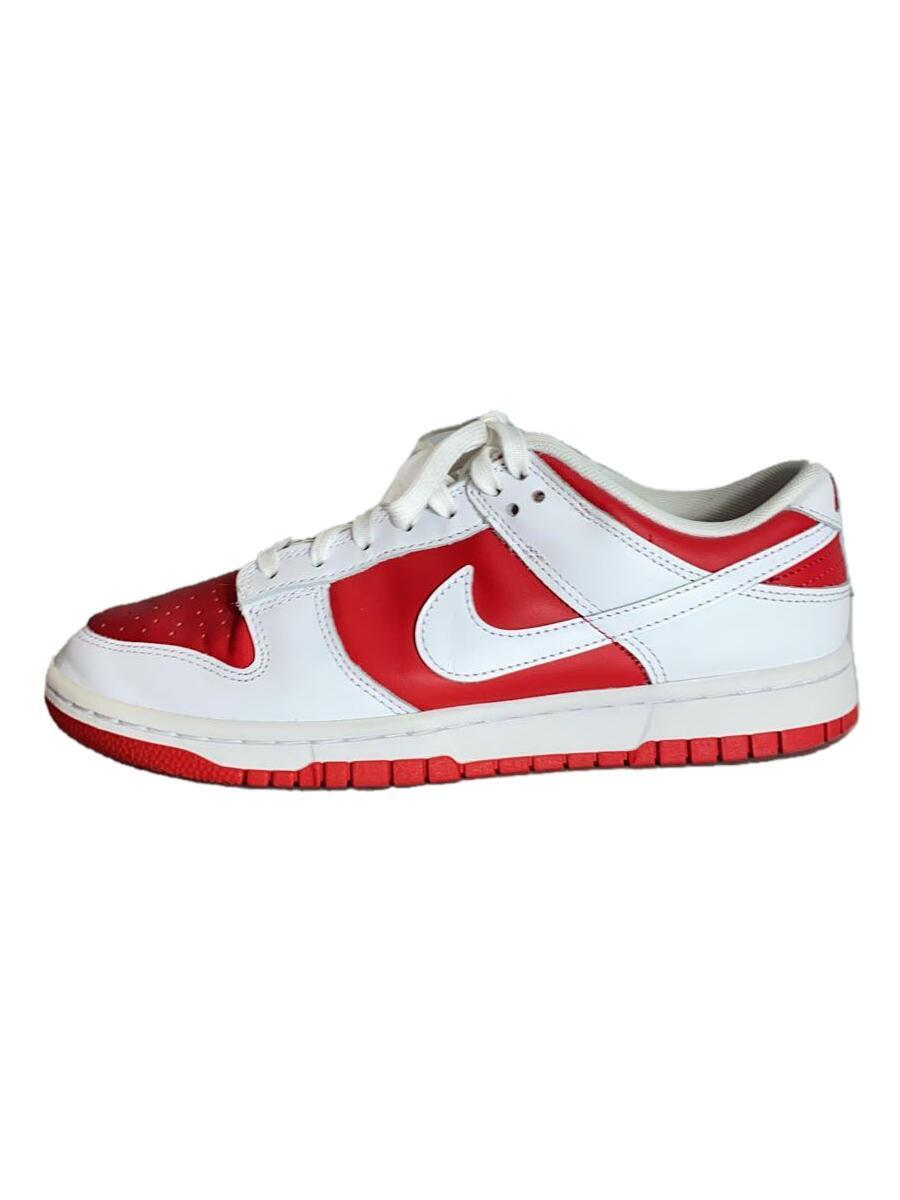 NIKE◆DUNK LOW RETRO/DD1391-600/ローカットスニーカー/26cm/RED/赤/白/ダンク_画像1