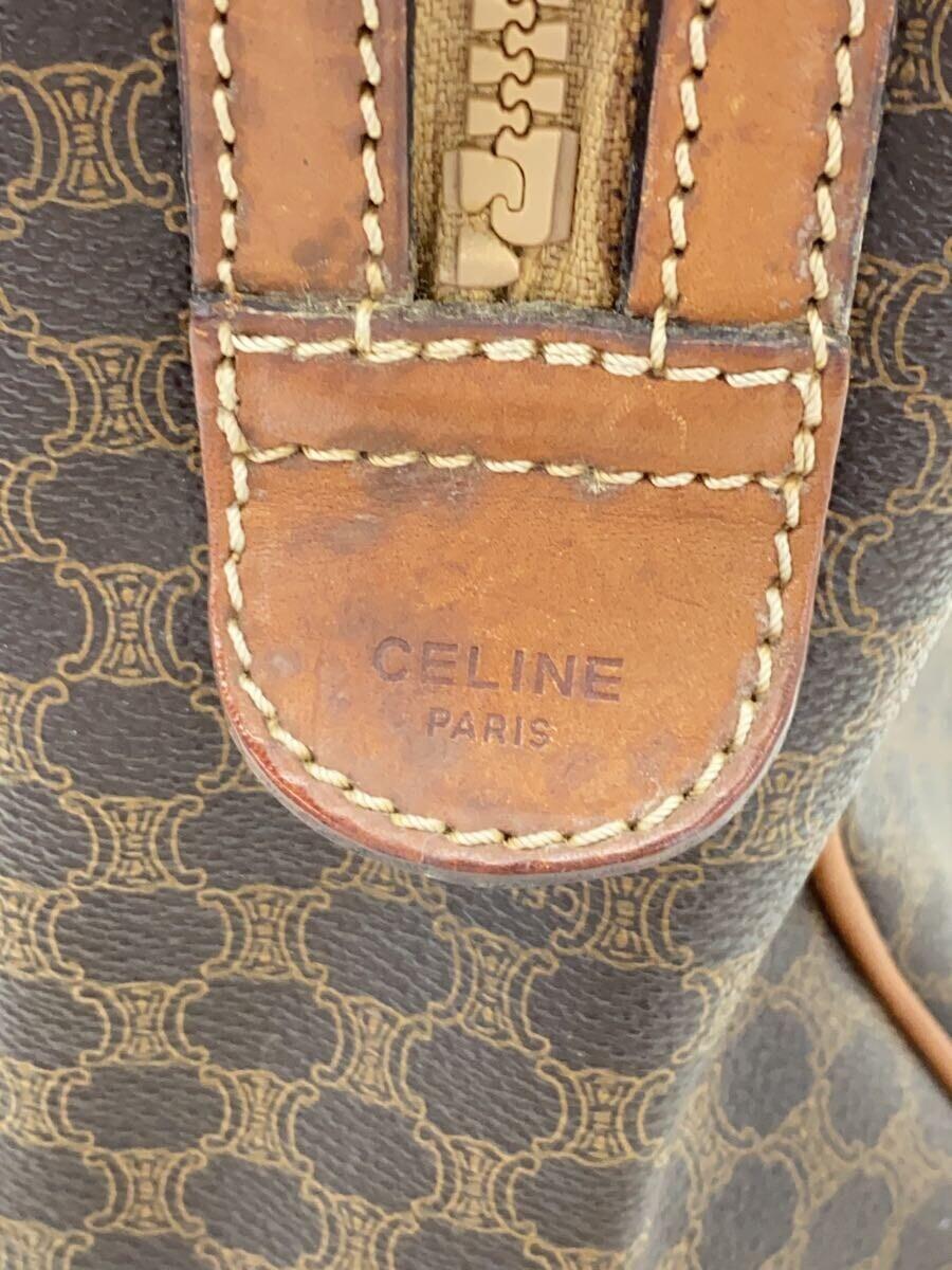 CELINE◆マカダム/トートバッグ/レザー/BRW/総柄/内側シミ有_画像5