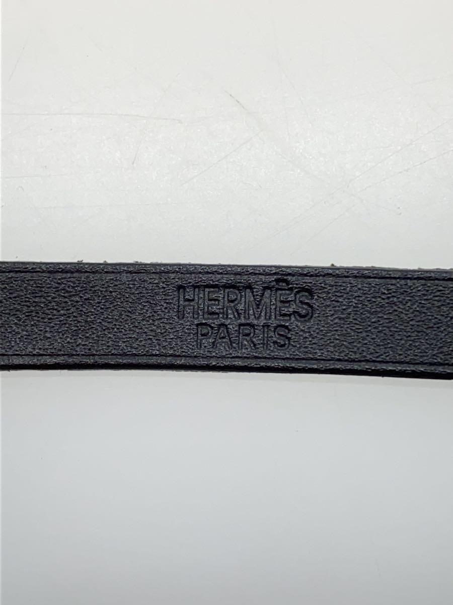 HERMES◆ブレスレット/レザー/BLK/レディース_画像2