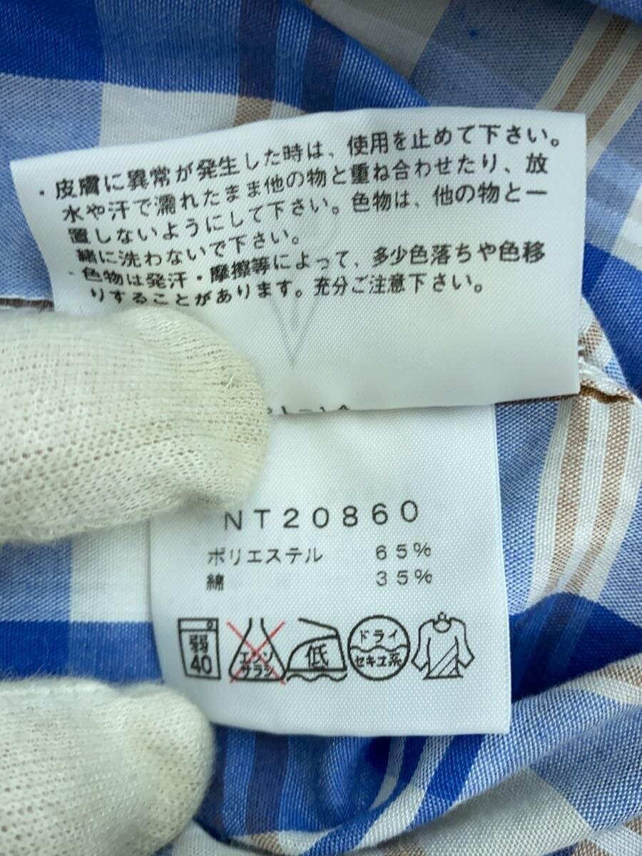 THE NORTH FACE◆半袖シャツ/M/コットン/ブルー/チェック/NT20860_画像4