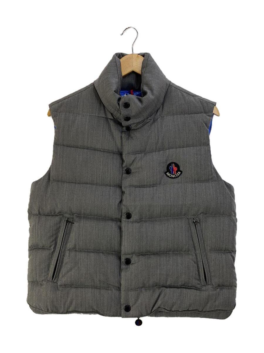 MONCLER◆BEAMS別注/ダウンベスト/1/ウール/GRY/無地/920-091-43308-50