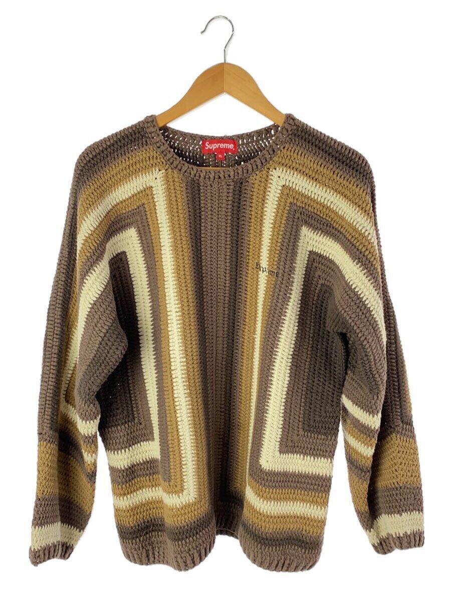 Supreme◆22SS/Hand Crocheted Sweater/セーター(厚手)/XL/コットン/BRW