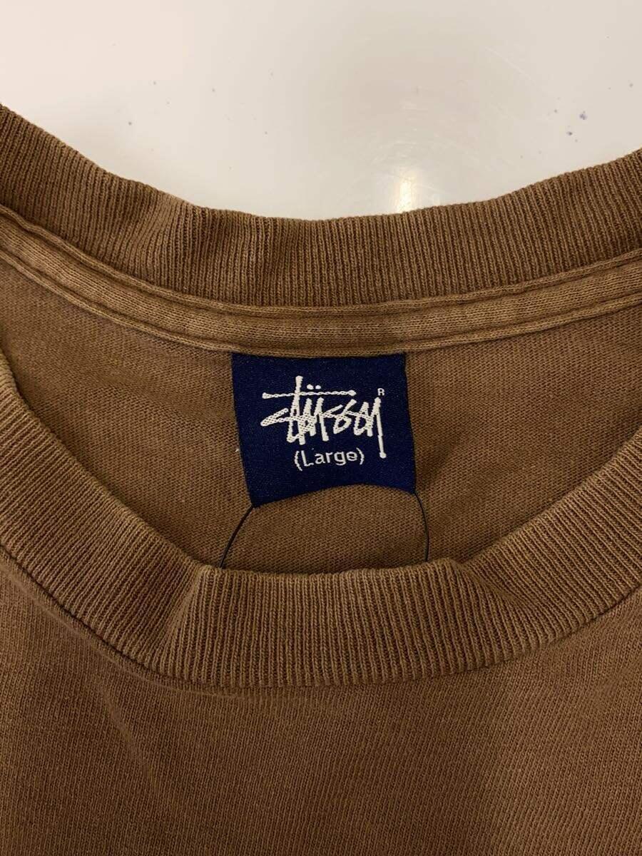 STUSSY◆Tシャツ/L/コットン/BRW/紺タグ/90ｓ_画像3