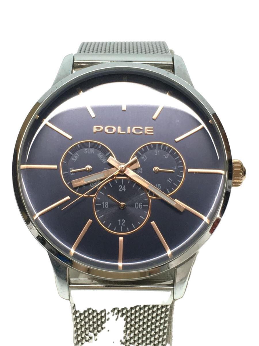 POLICE◆クォーツ腕時計/アナログ/ステンレス/GRY/GRY/15000J_画像1