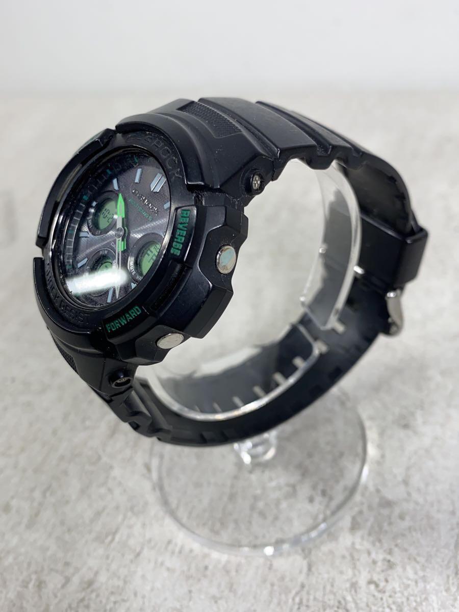 CASIO◆ソーラー腕時計・G-SHOCK/デジアナ/セラミック/BLK/BLK/SS_画像2