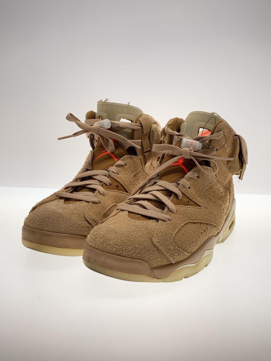 NIKE◆AIR JORDAN 6 RETRO_エアジョーダン 6 レトロ/25.5cm/BEG/スウェード_画像2