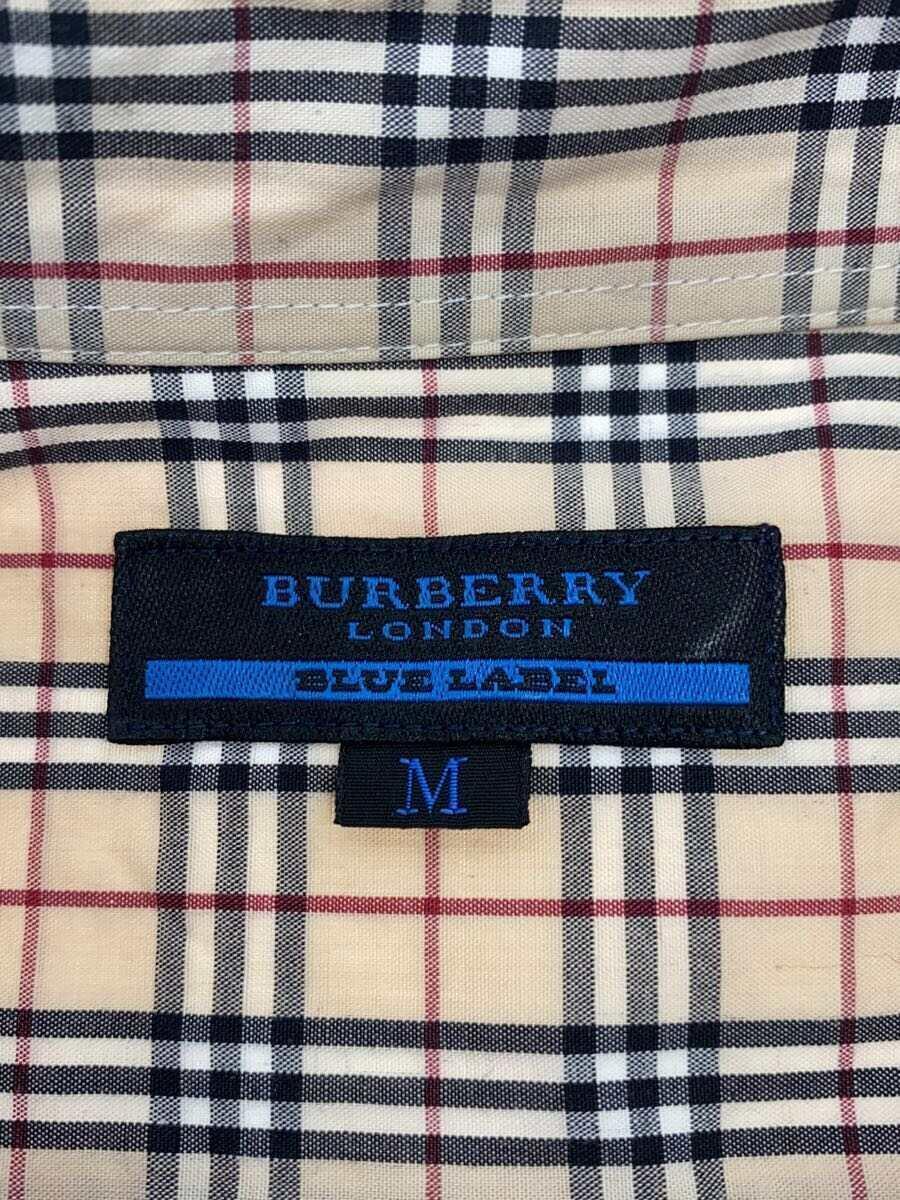 BURBERRY BLUE LABEL◆半袖シャツ/M/コットン/BEG/チェック/FE891-619_画像3