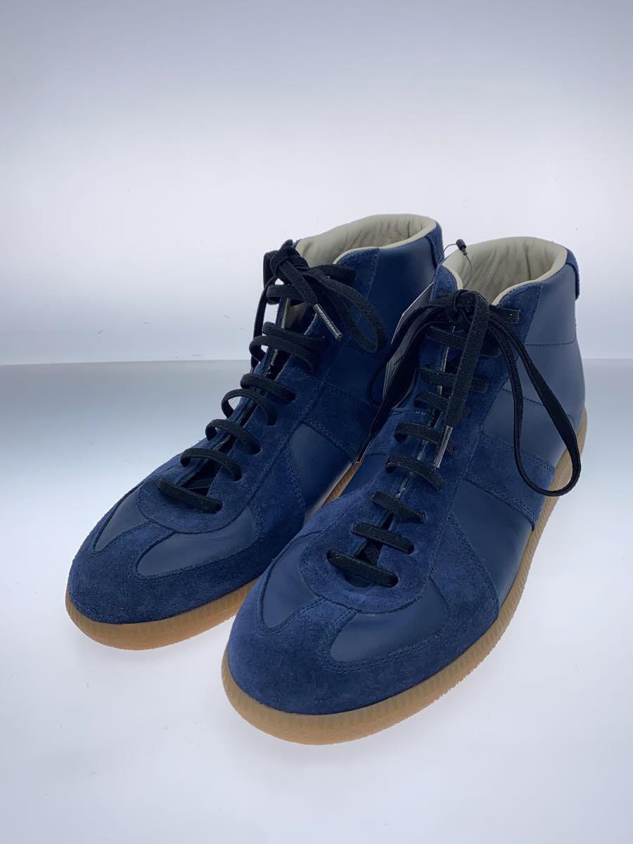 Maison Margiela◆GERMAN TRAINER/ハイカットスニーカー/40/NVY/レザー_画像2