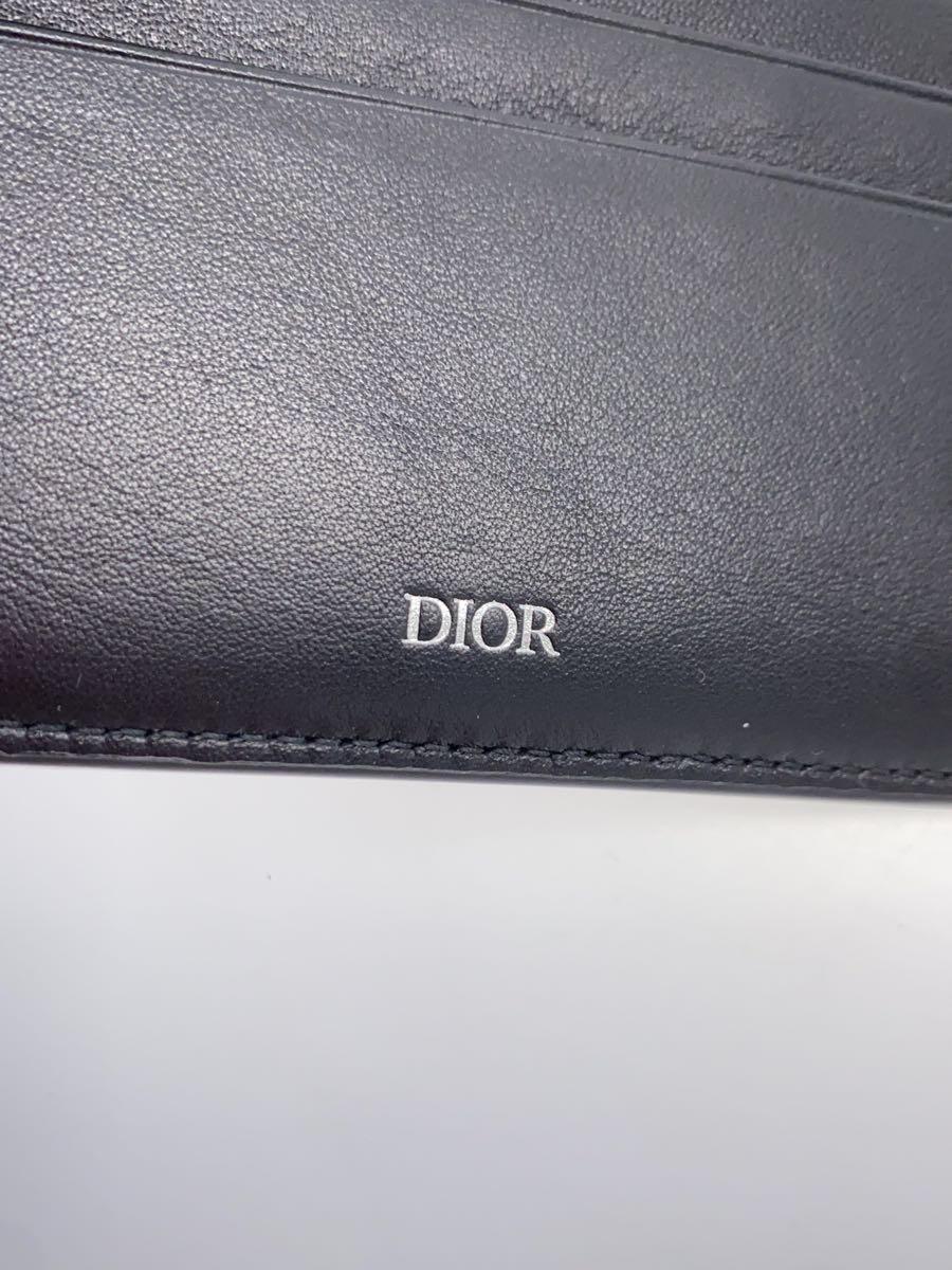 Christian Dior◆2つ折り財布/レザー/BLK/メンズ/トロッター柄/_画像3