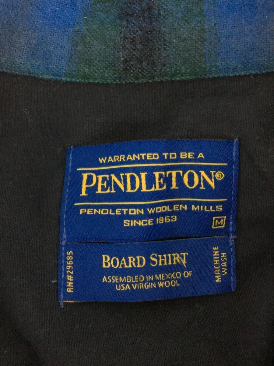 PENDLETON◆BOARD SHIRT/ウールシャツ/ネルシャツ/M/ウール/ブルー/チェック/AA022-31321-R_画像3