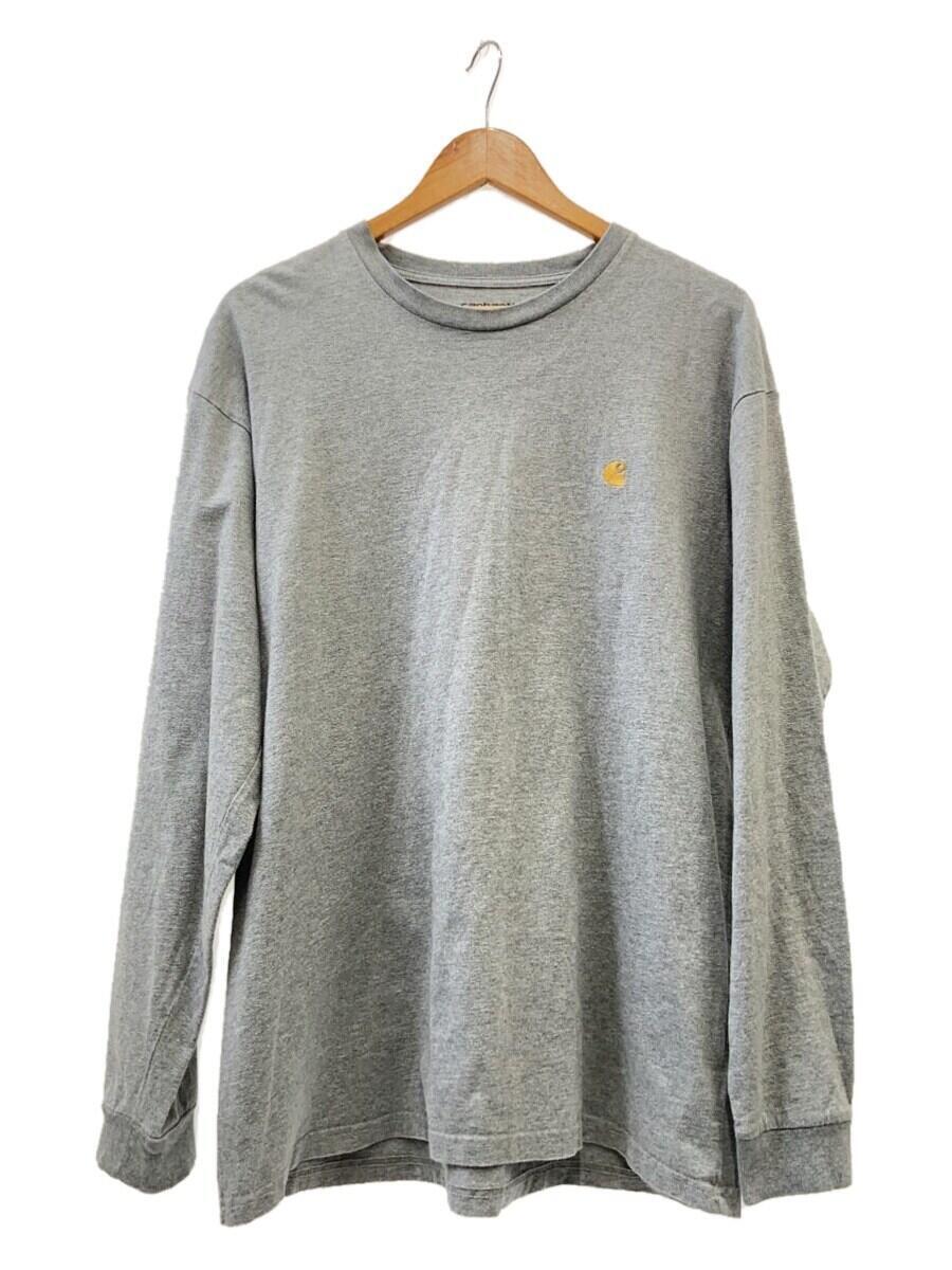 Carhartt◆長袖Tシャツ/XL/コットン/GRY/無地_画像1