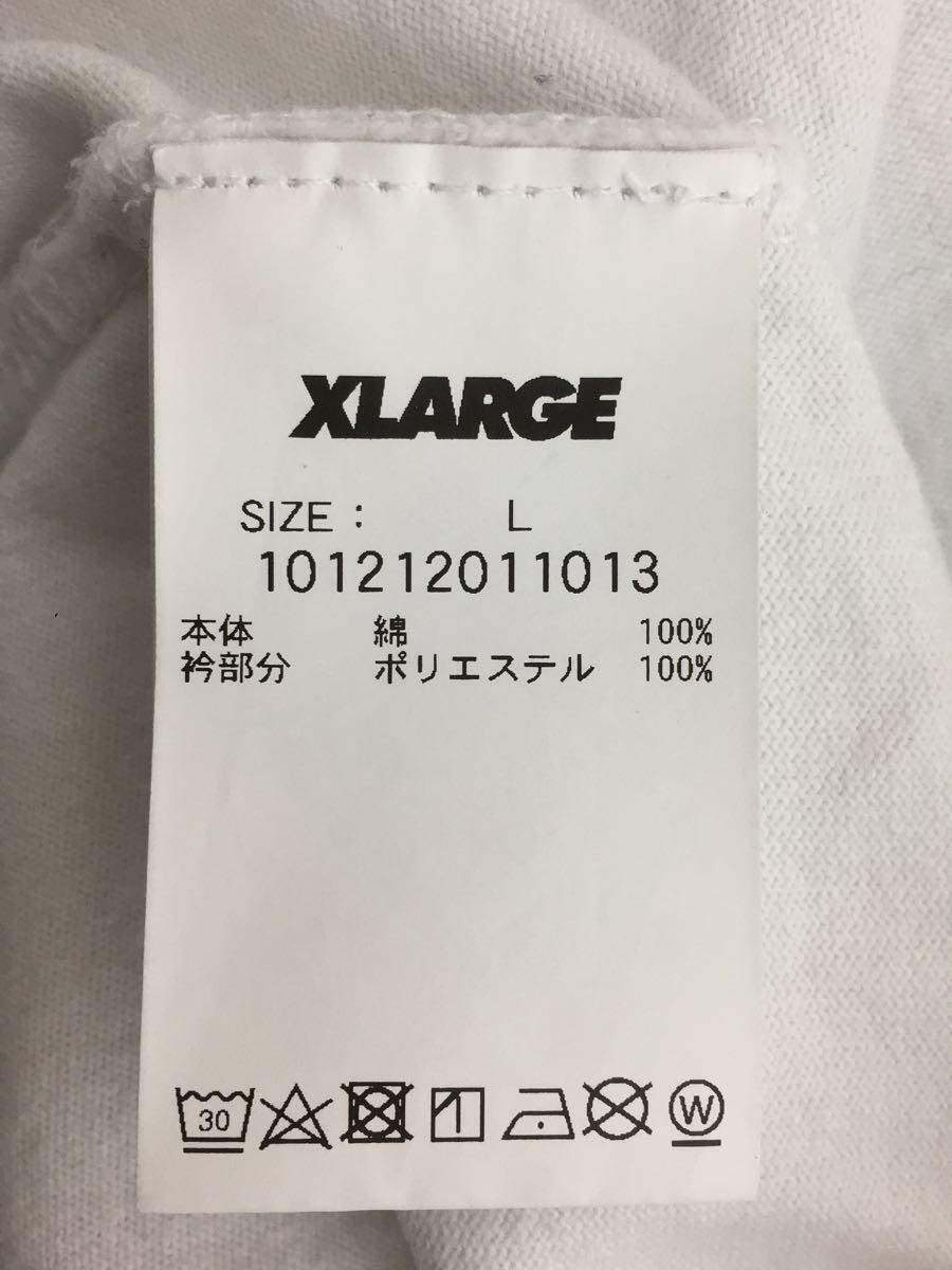 X-LARGE◆ジャガードリブTシャツ ベーシック/L/コットン/WHT/無地_画像4