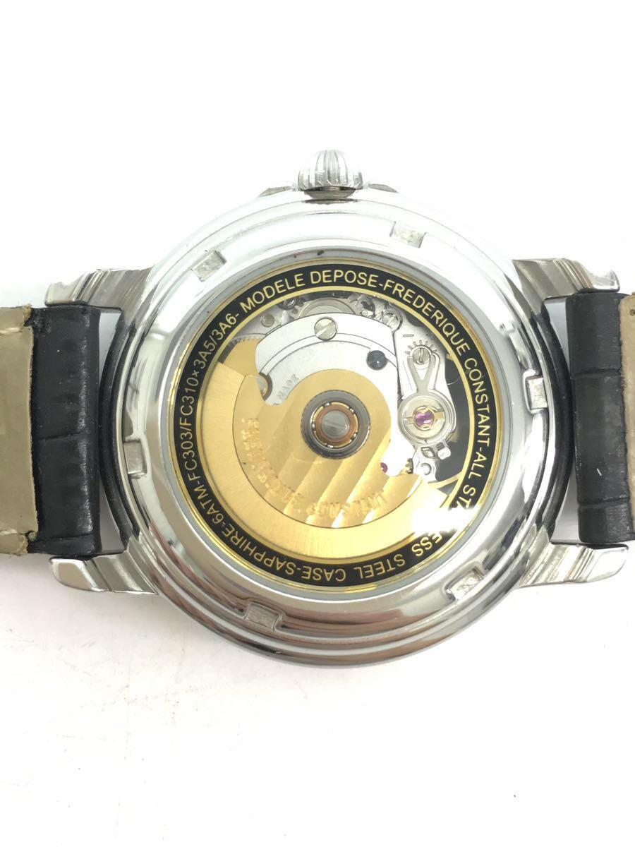 FREDERIQUE CONSTANT◆自動巻腕時計/アナログ/レザー/BLK/BLK/6ATM-FC303/F310_画像3