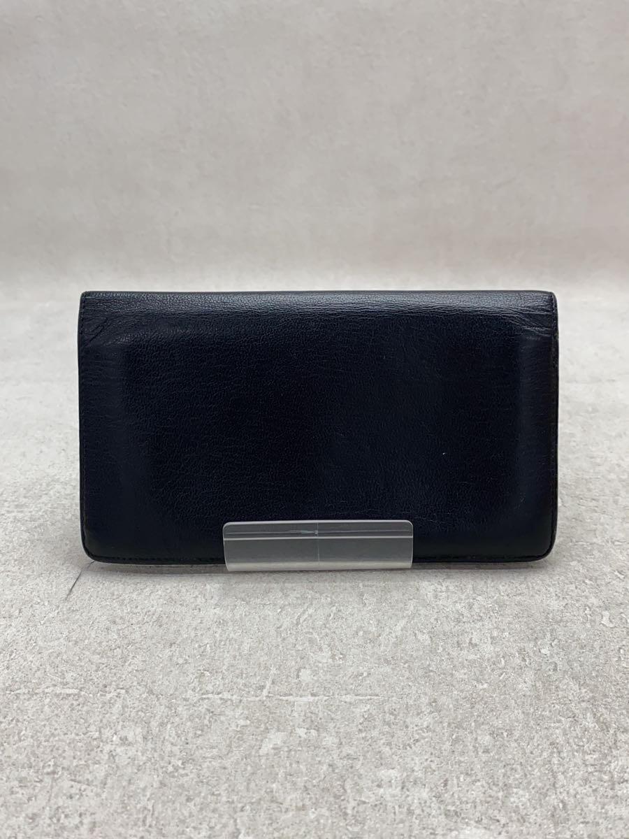 CHANEL◆長財布/レザー/BLK/無地/レディース_画像2